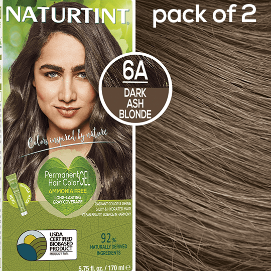 Naturtint Permanent Hair Color 6A Dark ash blonde - Pack of 2 - Walmart.com