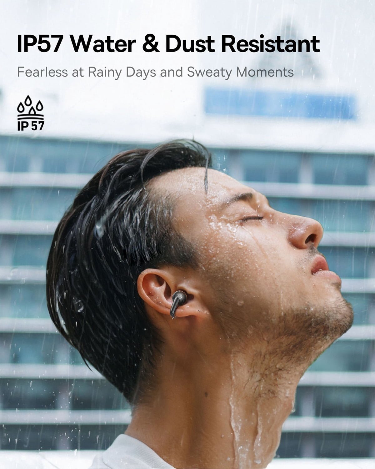 Baseus Bowie MC1 Open-Ear Bluetooth Earbuds with Mic, IP57 Waterproof, 40H Playtime, Black