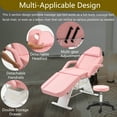 thumbnail image 3 of Massage Salon Tattoo Chair with 2 Trays,Esthetician Bed with Hydraulic Stool,Multi-Purpose 3-Section Facial Bed Table, Adjustable Beauty Barber Spa Beauty Equipment,Pink, 3 of 7