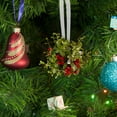 thumbnail image 6 of Ornativity Multi-color Plastic Mistletoe Ball Glitter Hanging Decorative Accent Ornament, with Berries 5", 6 of 8