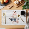 thumbnail image 2 of Farmhouse Animals Placemats Set of 8 Country Cow Pig Wooden Grain Place Mats Indoor Wipeable Table Mats Washable Cloth Dining Table Placemats for Kitchen Holiday Party Home Decor 13x19 Inch, 2 of 9