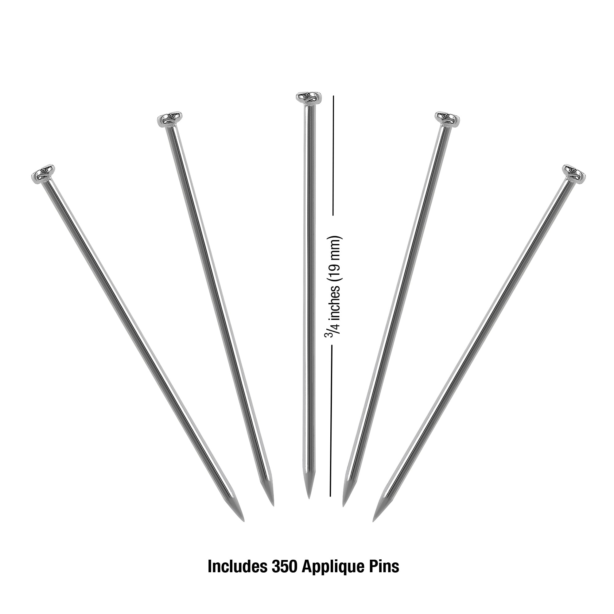 (6 pack) Hello Hobby Applique Size 12 Pins, Nickel-Plated Steel (350 Count)