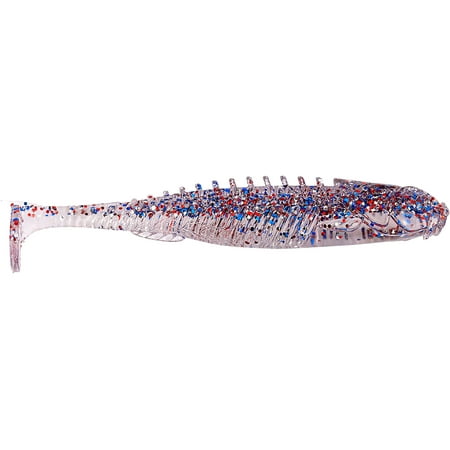 Northland Fishing Tackle Eye Candy Paddle Shad 3.5 Soft Plastic Minnow Bait Firecracker 5-Pack