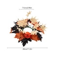 thumbnail image 3 of Assorted Fall Artificial Pumpkin Maple Leaf Candle Ring, Mini Rustic Harvest Candle Wreath, 3 Styles Tabletop Small Wreath, Decorative Candle Ring for Thanksgiving Halloween Table Mantel Decor, 3 of 6