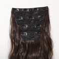 thumbnail image 4 of Clip in Hair Extensions 21 inches Black Brown Ombre Wavy Hair Extension 4PCS Hair Pieces Synthetic 11 Clips Hairpieces For Women, 4 of 4