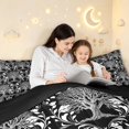 thumbnail image 4 of Homewish Nature Botanical Tree Twin Comforter Sets,Vintage Plants Bedding Set,Black White,Black Reversible,2pcs,1 Comforter and 1 Pillowcase, 4 of 7