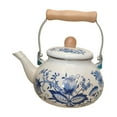 thumbnail image 1 of Tnarru Enamel Tea Kettle Floral Enamel Pot 2.5L with Handle Coffee Pot Water Kettle for Party Restaurant Kitchen Decor Hot Water Tea, 1 of 8