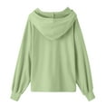 thumbnail image 7 of Cnbwig Women's Graphic Hoodies Half Zipper Solid Color Hoodie Long Sleeve Pullover Streetwear Sweatshirt with Pocket for Daily Wear Oversized Sweatshirt Casual Hoodies Light Green M, 7 of 7