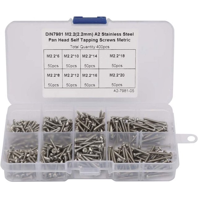 Juego de tornillos autorroscantes, kit surtido de tornillos autorroscantes, fácil de usar Tornillos autorroscantes fáciles de usar, para accesorios de fijación Accesorios de fijación