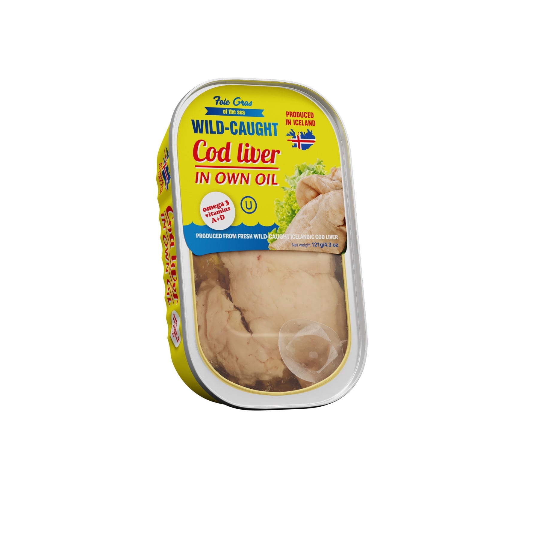 Foie Gras of the Sea Icelandic Cod Liver in Own Oil 121g/4.3 oz (pack of 12)