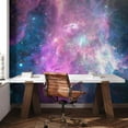 thumbnail image 3 of Idea4wall 4pcs Vibrant Pink Andromeda Galaxy Stick Wallpaper Removable Wall Murals Large Wall Stickers for Home Decoration, 132"x96", 3 of 5