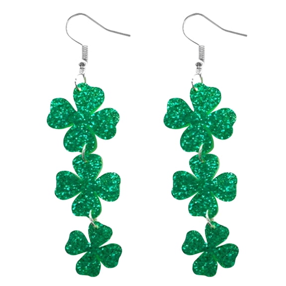 DESIGNICE St. Patricks Day Green Accessories Jewelry Cute Earrings Cartoon Pendant Earrings Green Leaf Earrings