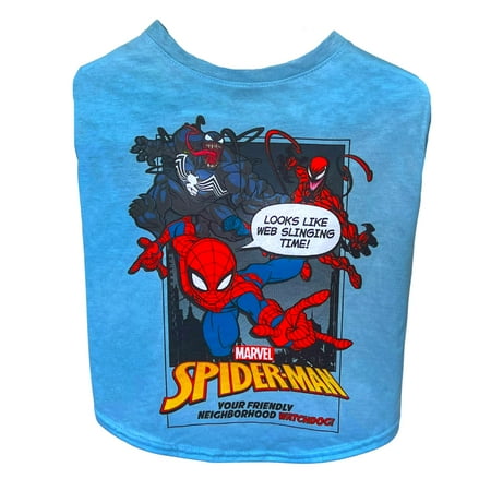 Spiderman Dog Shirt - Marvel Officially Licensed Spiderman Dog Costume - Breathable, Stretchy Spiderman Dog Costumes- Comfortable Marvel Pet Shirts - Spidey Web Slinging, Large