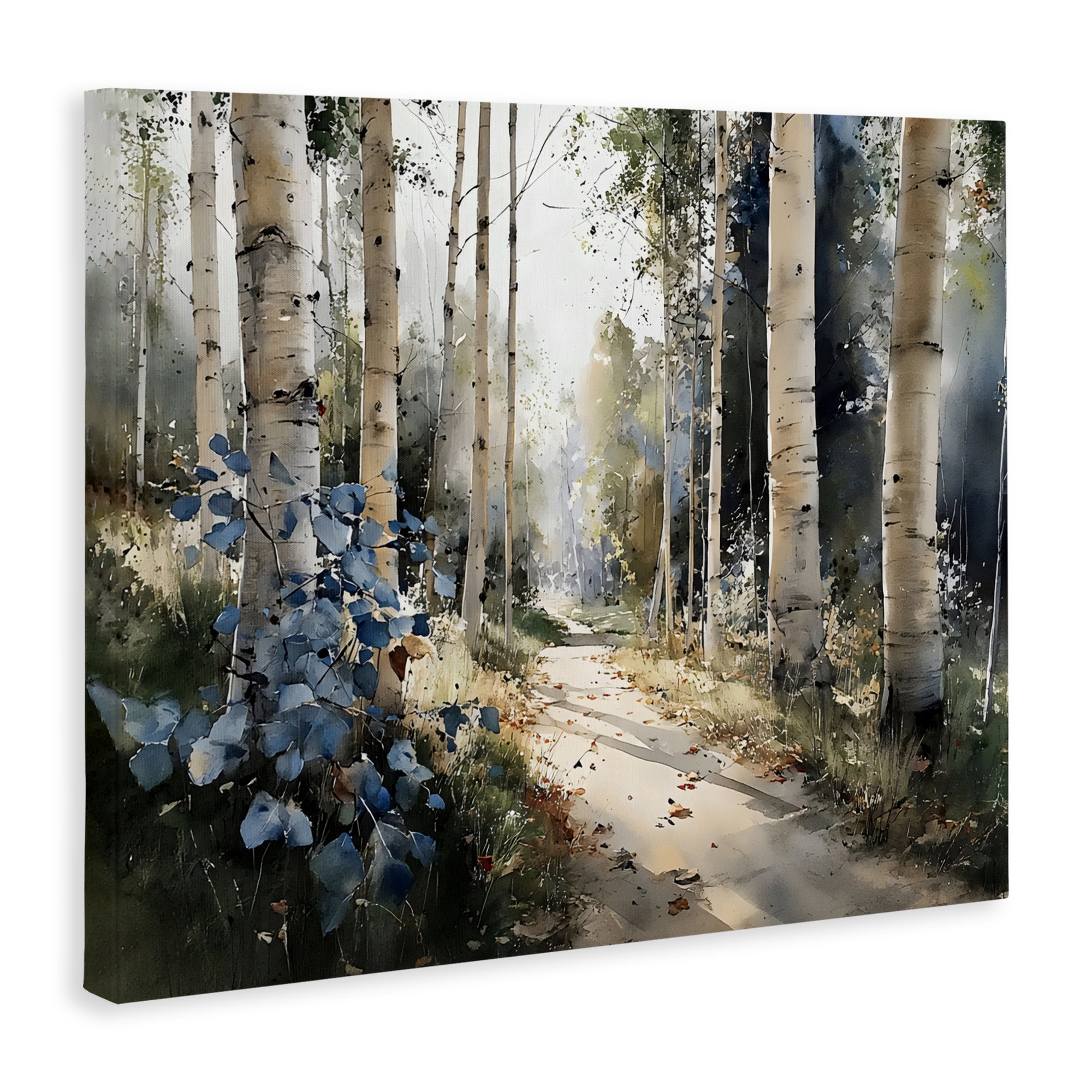 Stupell Industries Blue Birch Sunlit Forest Canvas Wall Art, design by Franklyn Gregory
