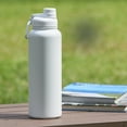 thumbnail image 2 of Mainstays 40 fl oz Arctic White Solid Print Insulated Stainless Steel Water Bottle with Narrow Mouth Chug Lid, 2 of 9
