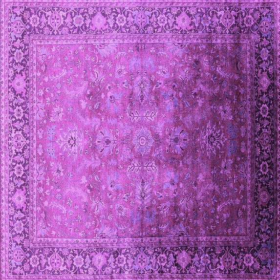 Ahgly Company Indoor Square Oriental Purple Industrial Area Rugs, 5' Square