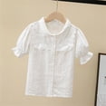 thumbnail image 2 of Girls Shirts Girls Fashion Girls Casual Shirt Summer Top With Collar School Style Blouse For Toddler Kids Daily Wear, 2 of 6