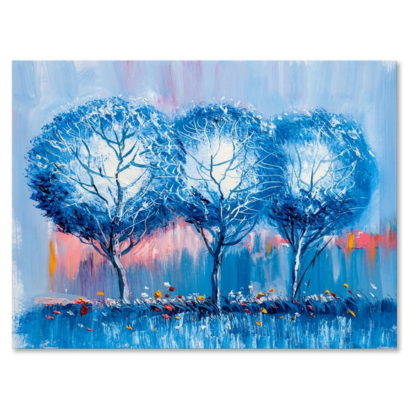 Designart ' Colourful Landscape Trees Impressionist III ' Modern Canvas Wall Art Print
