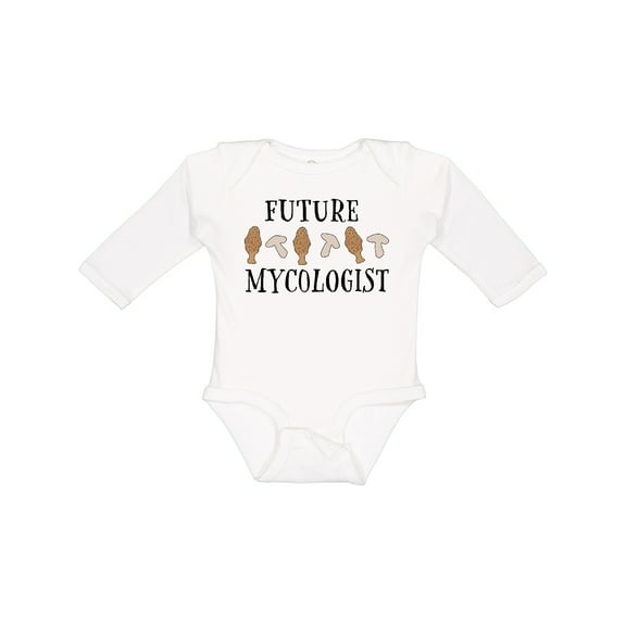 Inktastic Future Mycologist- Mushrooms and Morels Boys or Girls Long Sleeve Baby Bodysuit