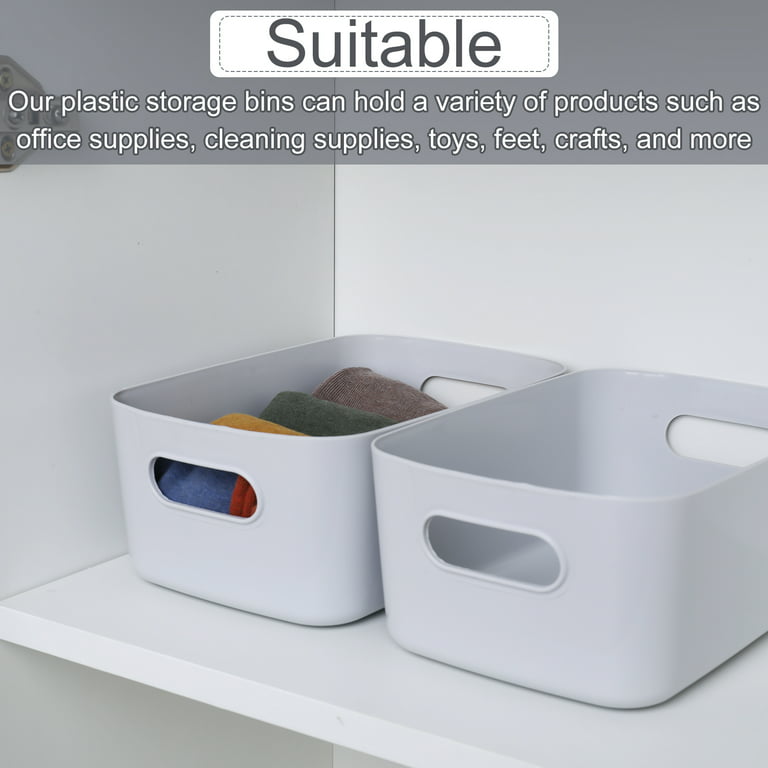 Simple Portable Hollow Reusable Plastic Bathroom Storage Organizer Basket  Home for Food Snacks Toys Toiletries(White,S) 