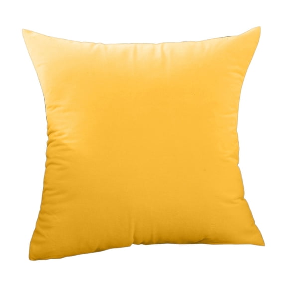 Euro Sham Velvet Pillow, Set of 1 Square Decorative Pillows, Super Soft for Bed, Sofa, Couch, Accent Chairs with Hidden Zipper(Yellow)
