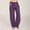 Purple, variant on Under $15 Yteetum Loose Pants for Womens Cotton Linen Wide Leg Straight Leg Long Pants Ladies Loose Solid Drawstring Elastic High Waist Long Pants With Pocket M