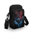 thumbnail image 3 of HELLHERO Small Crossbody Purse Wolf Pattern 4.33"x1.97"x7.09" 2 Layers Adults for Daily Use with Zipper, 3 of 7