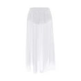 thumbnail image 5 of Inleife Womens Solid Color Perspective Pleated Skirt With Lace Shiny Crystal Mesh Buttocks Wrapped Skirt High Waisted And Long Half Length Skirt White S, 5 of 7