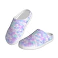 thumbnail image 2 of Rateoe Rainbow Scales Print Women's Men's Cotton Knit Slippers Lightweight Memory Foam Indoor House Shoes with Anti-Skid Sole-39/40, 2 of 7
