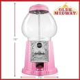thumbnail image 3 of Olde Midway 15" Gumball Machine with Coin Bank - Pink, Antique-Style Bubble Gum Candy Dispenser, 3 of 7