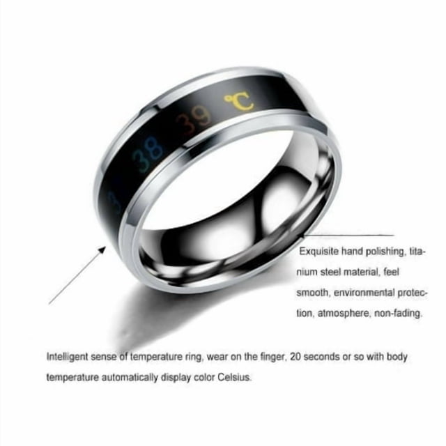 Couple Rings Delicate Ring Smart Sensor Body Temperature Small Body Temperature Small Lightness Finger Jewelry Wedding Women Engagement Silver 13#