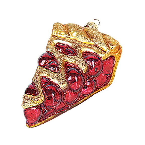 Slice of Cherry Pie Polish Blown Glass Christmas Ornament Tree Decoration