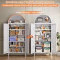 thumbnail image 6 of OCHAPA Freestanding Pantry Cabinet, Arched Storage Cupboard with Adjustable Shelves, White, 6 of 7