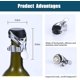 thumbnail image 2 of tapones para botellas de vino espumoso, tapones de vino, tapones para botellas, tapón de champán de acero inoxidable, tapón sellador de champán, sellador protector de cerveza Auspicio, 2 of 5