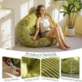 thumbnail image 4 of Papasan Chair Cushion with Corduroy Cover (Without Chair), 48 x 48 Inch Supportive Cushion, Overstuffed Chair Cushion,Green, 4 of 6