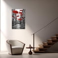 thumbnail image 4 of ZHONGYUTONG Red Umbrella Canvas Wall Art Black White Paris Street Pictures Romantic Painting Modern Print for Bedroom Decor Framed (12.00" x 18.00"), 4 of 5