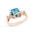 thumbnail image 3 of Heart Shape Simulated Aquamarine In 14K Rose Gold Over 925 Sterling Silver Ring Size 12, 3 of 5