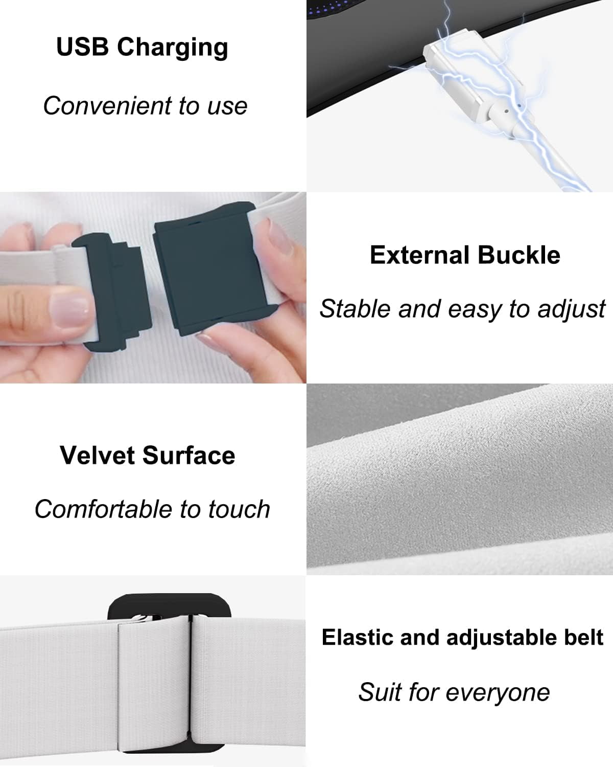 Yeamon Portable Heating Pad for Menstrual Cramps Relief, Cordless Heating Pad for Stomach Pain with 4 Heat Levels and 4 Massage Modes, Fast Large Heating Belly Wrap Belt,Gift for Women ,Black