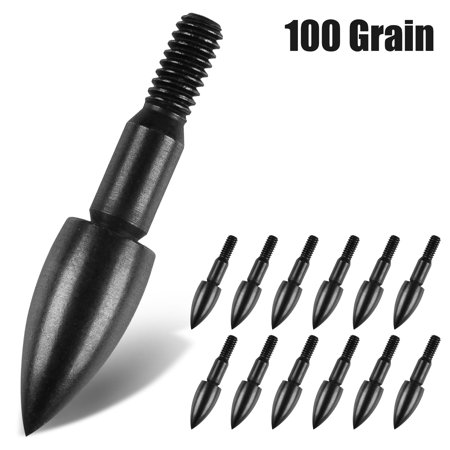 24/12x 100-250 Grain Field Point Screw Arrowheads Broadhead Tips