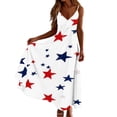 thumbnail image 6 of Erwazi Women's 4th of July Print Maxi Dresses Sleeveless Spaghetti Strap V Neck Casual Dress, 6 of 8