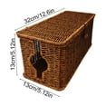thumbnail image 3 of LEHOZIHEQ Cable Management Box, Handwoven Faux Rattan Cord Organizer Box with Lid, Desk Cord Management to Hide Cords and Power Strips, 3 of 6