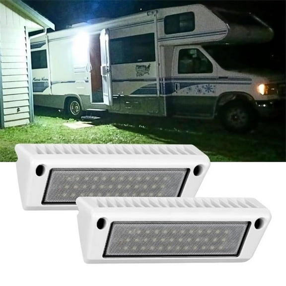 Nilight RV Exterior Lights 13" Porch Light 1PC Flood Beam 12V 24V LED Scene Cargo Lighting White Aluminum Housing for RV Trailer Travel Camper Truck