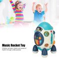 thumbnail image 2 of Juguete musical portátil de cohete para educación temprana, 19 teclas musicales, juguete musical espacial para niños, color azul, 2 of 14
