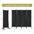thumbnail image 4 of Costway 4-Panel 5.6ft Room Divider Folding Fabric Privacy Screen w/Steel Frame Black, 4 of 10