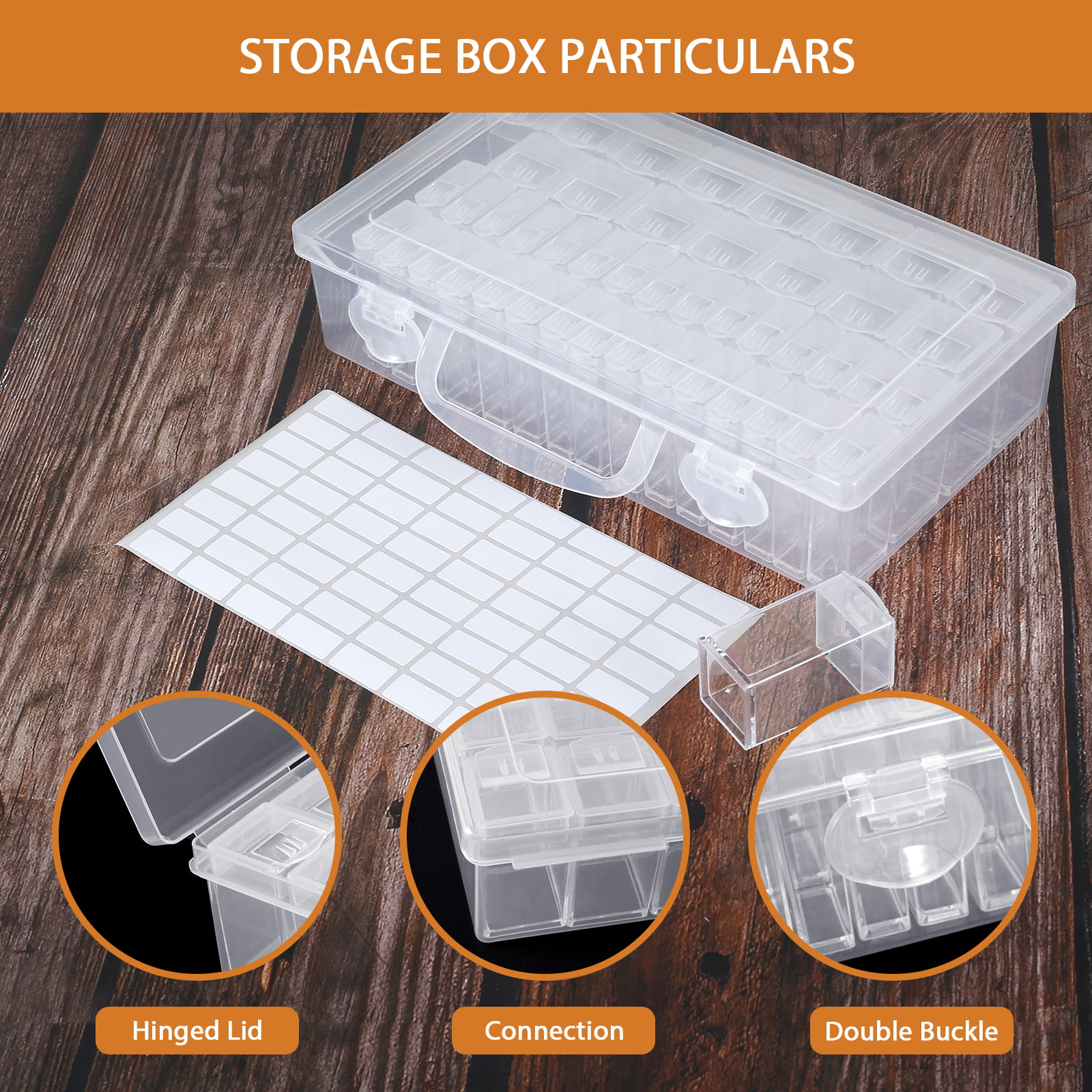 48 Slots Seed Storage Organizer Box with Label Stickers Reusable Seed  Container Box Clear Plastic Seed Storage Organizer 2 Sizes Removal Slots Seed  Storage Box Portable for Seeds Plant Vegetable 