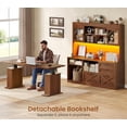 thumbnail image 4 of 69" Farmhouse L Shaped Standing Desk with 4 Drawers and Detachable Bookshelf, Height Adjustable Computer Desk for Home Office, 4 of 8