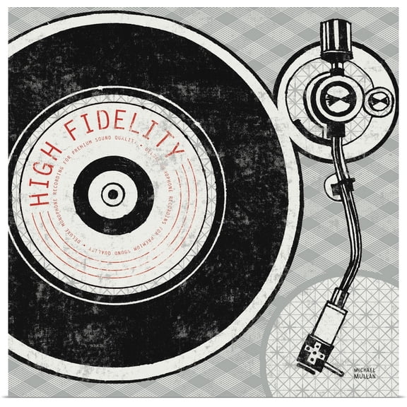 Great BIG Canvas | "Vintage Analog Record Player" Art Print - 20x20
