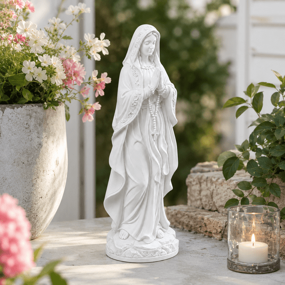 Lumiartisan Virgin Mary Statue Religious Resin Garden Decor 11.81 inch