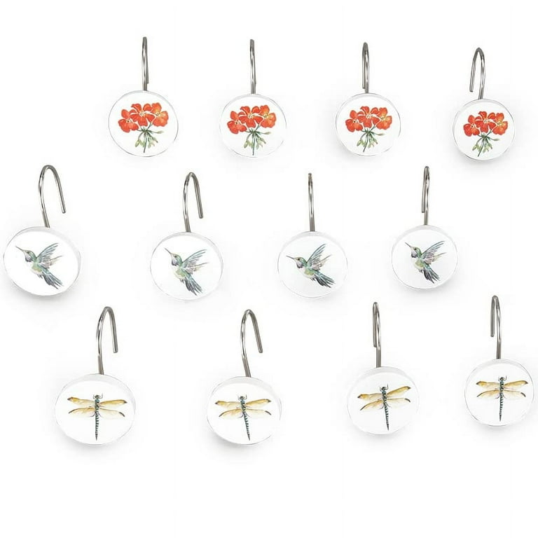 Spring Shower Hooks Ceramic Bathroom Accessory for Curtain