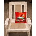 thumbnail image 2 of Crab in Santa Hat Santa Claws Fabric Decorative Pillow, 2 of 4